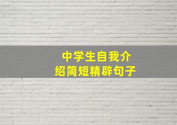 中学生自我介绍简短精辟句子