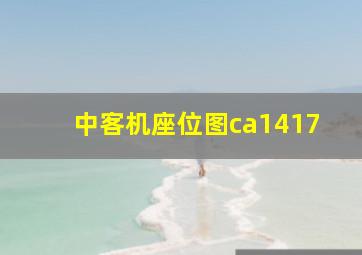 中客机座位图ca1417