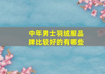 中年男士羽绒服品牌比较好的有哪些