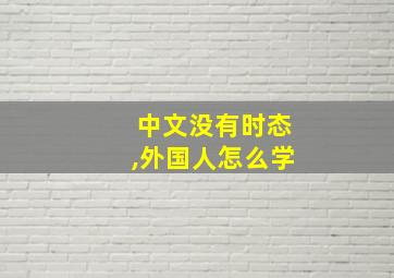 中文没有时态,外国人怎么学