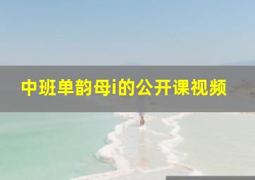 中班单韵母i的公开课视频