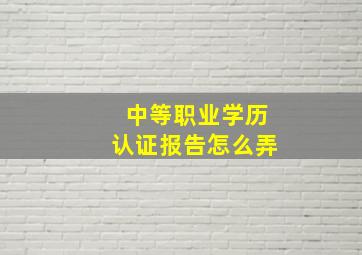 中等职业学历认证报告怎么弄