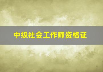 中级社会工作师资格证