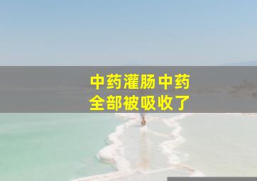 中药灌肠中药全部被吸收了