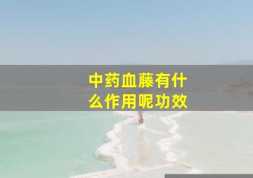 中药血藤有什么作用呢功效