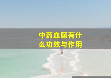 中药血藤有什么功效与作用