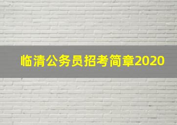 临清公务员招考简章2020