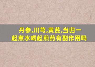 丹参,川芎,黄芪,当归一起煮水喝起煎药有副作用吗