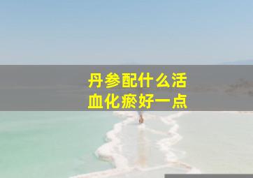 丹参配什么活血化瘀好一点