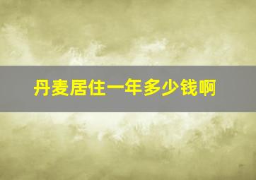 丹麦居住一年多少钱啊