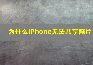 为什么iPhone无法共享照片