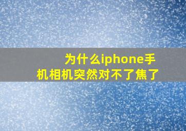 为什么iphone手机相机突然对不了焦了