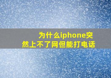 为什么iphone突然上不了网但能打电话