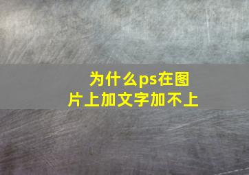 为什么ps在图片上加文字加不上