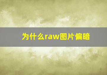 为什么raw图片偏暗