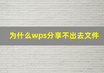 为什么wps分享不出去文件