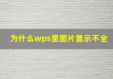 为什么wps里图片显示不全