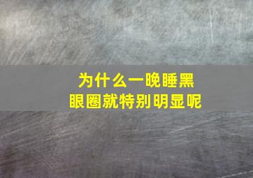 为什么一晚睡黑眼圈就特别明显呢