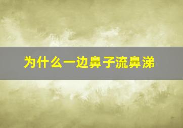 为什么一边鼻子流鼻涕