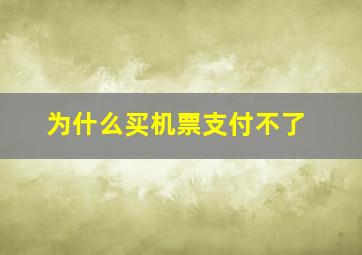 为什么买机票支付不了