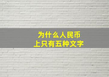 为什么人民币上只有五种文字