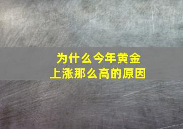 为什么今年黄金上涨那么高的原因