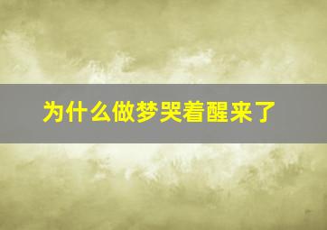 为什么做梦哭着醒来了