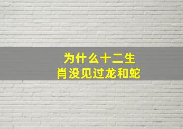 为什么十二生肖没见过龙和蛇