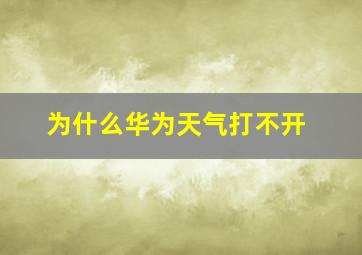 为什么华为天气打不开