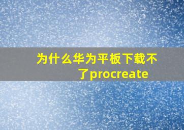 为什么华为平板下载不了procreate