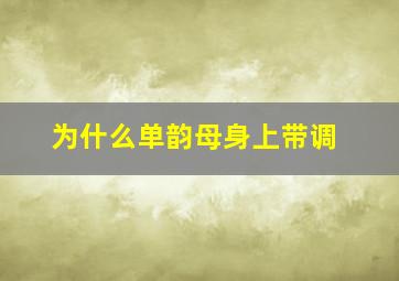 为什么单韵母身上带调