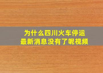 为什么四川火车停运最新消息没有了呢视频