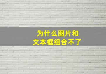 为什么图片和文本框组合不了