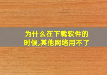 为什么在下载软件的时候,其他网络用不了