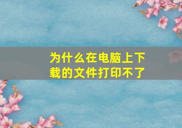 为什么在电脑上下载的文件打印不了