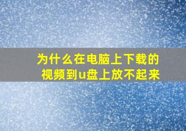 为什么在电脑上下载的视频到u盘上放不起来