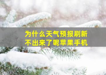 为什么天气预报刷新不出来了呢苹果手机