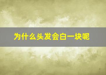 为什么头发会白一块呢