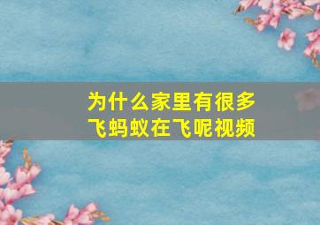 为什么家里有很多飞蚂蚁在飞呢视频