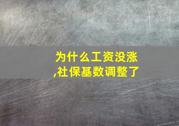 为什么工资没涨,社保基数调整了