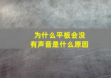 为什么平板会没有声音是什么原因