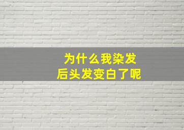 为什么我染发后头发变白了呢