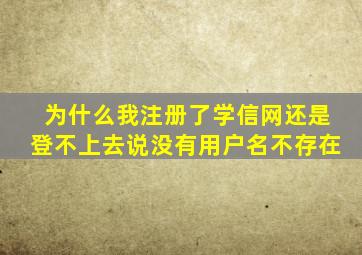 为什么我注册了学信网还是登不上去说没有用户名不存在