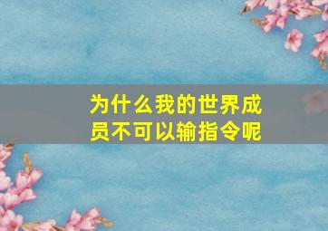 为什么我的世界成员不可以输指令呢