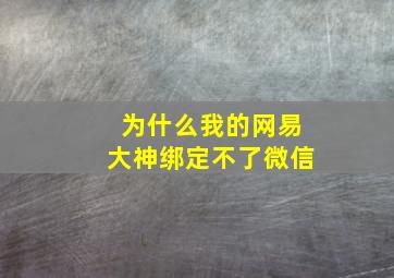 为什么我的网易大神绑定不了微信