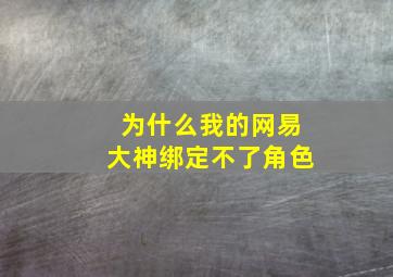 为什么我的网易大神绑定不了角色