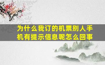 为什么我订的机票别人手机有提示信息呢怎么回事