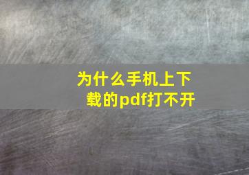 为什么手机上下载的pdf打不开