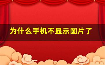 为什么手机不显示图片了