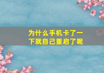 为什么手机卡了一下就自己重启了呢